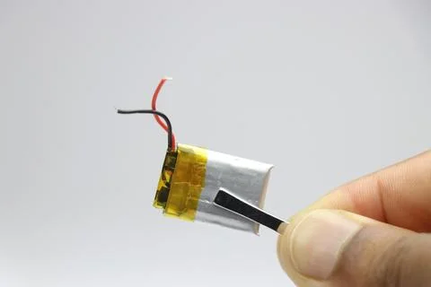 Lithium polymer battery or known as Li-Po battery used to power electronics Stock Photos