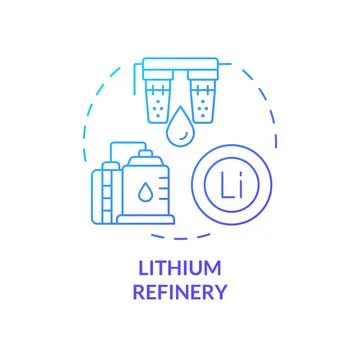 Lithium refinery blue gradient concept icon Stockillustratie