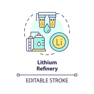 Lithium refinery multi color concept icon Stockillustratie
