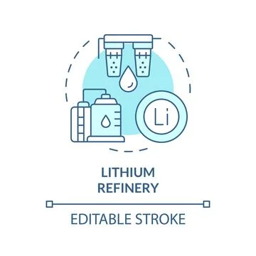 Lithium refinery soft blue concept icon Stockillustratie