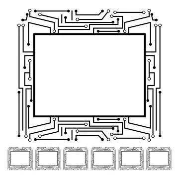 Lithography microchip frame cartoon vector graphic Stock Illustration