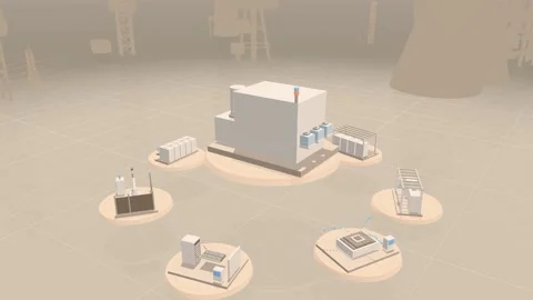 Lithography Tool Above A Ring Of Semiconductor Cleanroom Platforms In Soft Stock Footage 344111105