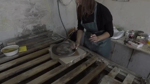 In an lithography workshop Stock Footage 115954450