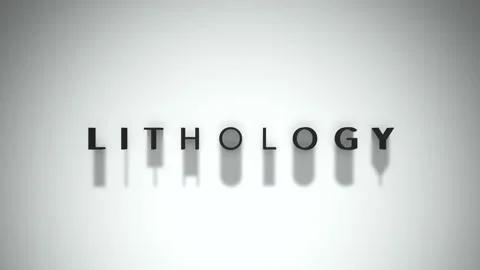 Lithology 3D title animation matte black text on a white background Vídeos de archivo 300718185