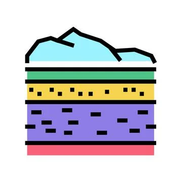 Lithosphere ecosystem color icon vector illustration Stock Illustration