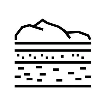 Lithosphere ecosystem line icon vector illustration Stock Illustration