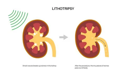 Lithotripsy procedure concept Stock Illustration