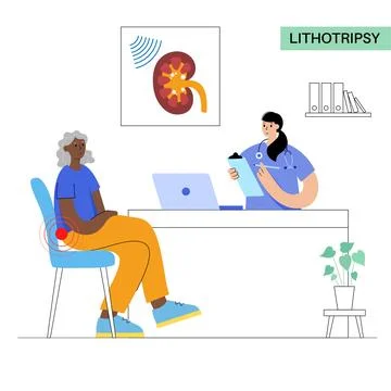 Lithotripsy procedure concept Stock Illustration