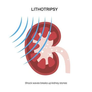 Lithotripsy procedure concept Stock Illustration