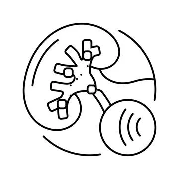 Lithotripsy urology line icon vector illustration Stock Illustration