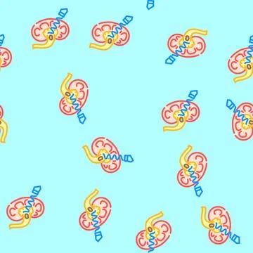 Lithotripsy urology vector seamless pattern Stock Illustration