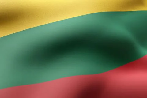 Lithuania 3d flag Stock Illustration