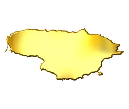 Lithuania 3d Golden Map Stock Illustration