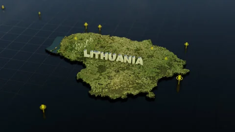Lithuania 3D Map With Animation Stock Footage 307732887