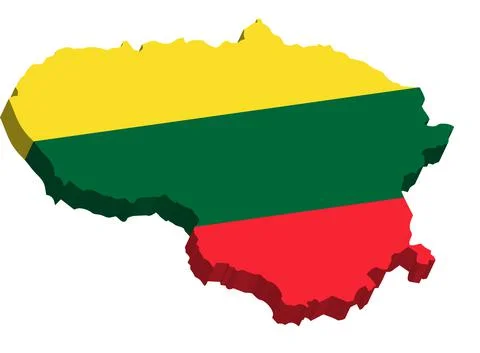 Lithuania - 3D map country Stock Illustration