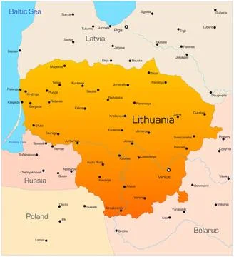 Lithuania Abstract vector color map of Lithuania country Copyright: xZoona... Stock Photos