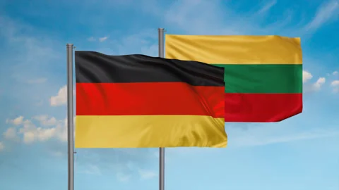 Lithuania and Germany flag Stock Footage 245111203