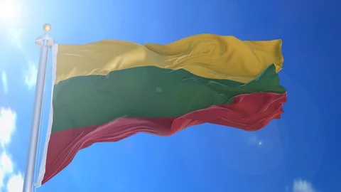 Lithuania animated flag pack in 3D and isolated background Stock Footage 119930066