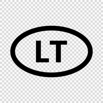 Lithuania code symbol. short country name. Domain name Stock-Illustration