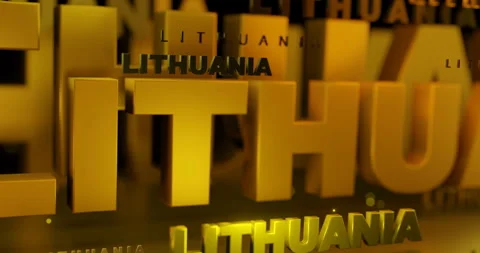 LITHUANIA Country Name 3D TEXT,  LITHUANIAN Typography Background Arts  (3D Rend 動画素材 170248345
