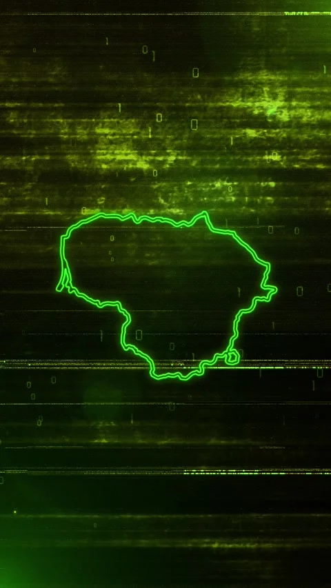 Lithuania Digital Futuristic Glitch Map Stock-Footage 334593443