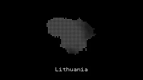 Lithuania digital map hud animation displaying country shape 库存影片 347371284