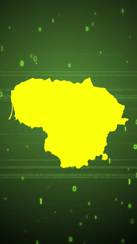 Lithuania Digital Map Intro Stock Footage 258836345
