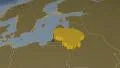 Lithuania extruded. Bumps. 4k or 4k+ Resolution