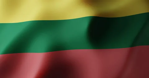 LITHUANIA Flag Animation,  LITHUANIAN Background Colors  (3D Rendered Animation) Stock Footage 170255034