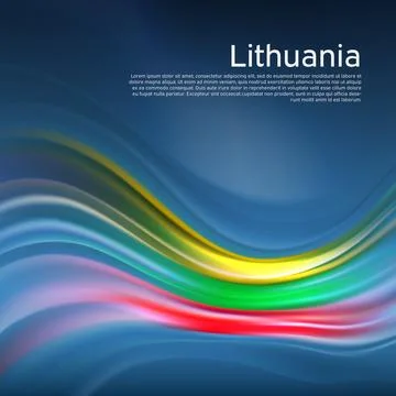 Lithuania flag background. Abstract lithuanian flag in the blue sky. National Ilustración de archivo