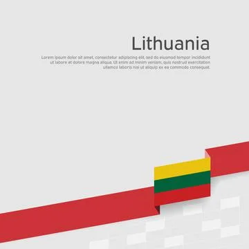 Lithuania flag background. State lithuanian patriotic banner. Vector design Stock Illustration