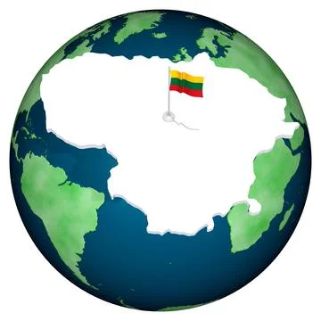 Lithuania flag background world - 3D illustration. 스톡 일러스트