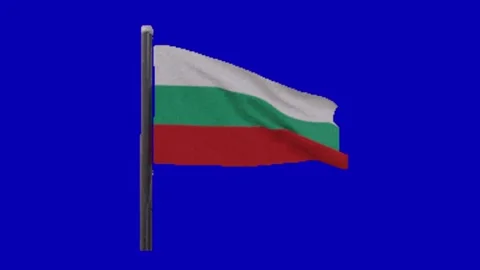 Lithuania flag on blue screen Vidéo 328228971