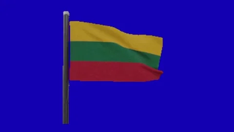 Lithuania flag on blue screen 動画素材 328229036