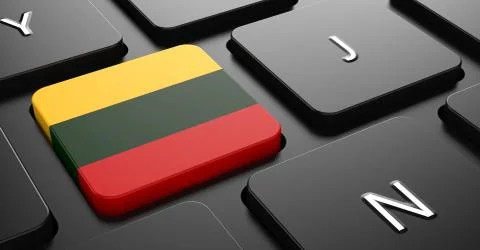 Lithuania - Flag on Button of Black Keyboard. Stock Illustration