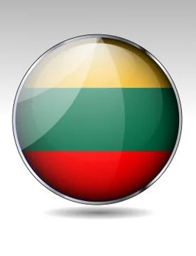 Lithuania flag button Stock Illustration