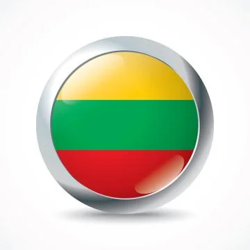 Lithuania flag button Stock Illustration