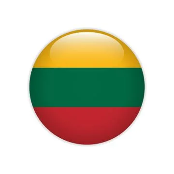 Lithuania flag on button Stock Illustration