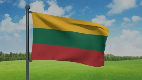 Lithuania Flag Stock Footage 153254532