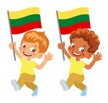 Lithuania flag in hand set Stock Illustration