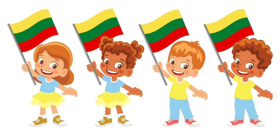 Lithuania flag in hand set Stock Illustration