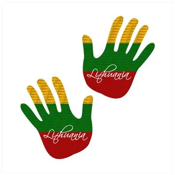 Lithuania flag hand vector Stock Illustration
