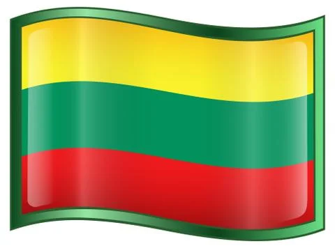 Lithuania flag icon 库存插图