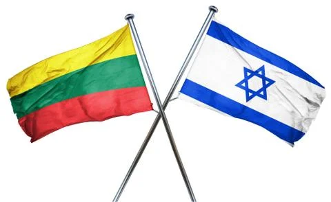 Lithuania flag with Israel flag, 3D rendering Stock Illustration