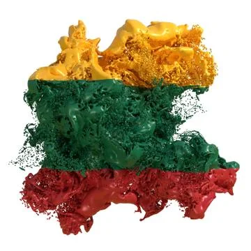 Lithuania flag liquid Stock Illustration
