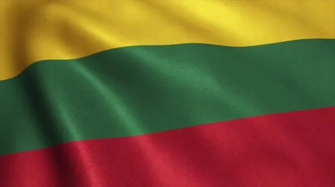 Lithuania Flag Loop Video Animation 4K Stock Footage 68051500