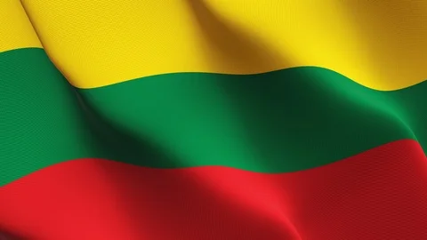 Lithuania flag loop waving on wind. Stock Footage 119227562