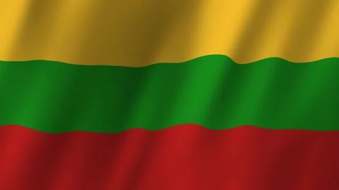 Lithuania Flag. National 3d Lithuania flag waving. Flag of Lithuania footage vid Stock-Footage 252677532