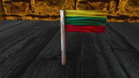 Lithuania Flag Post - Orbiting Shot Stock-Footage 270894215