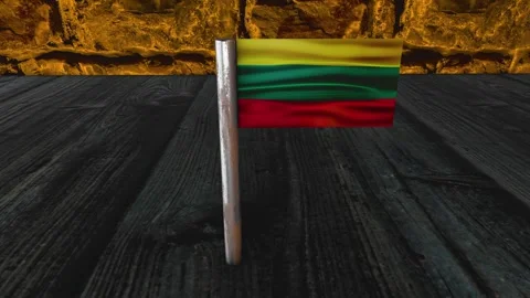 Lithuania Flag Post - Upwards Shot Video stock 270895777